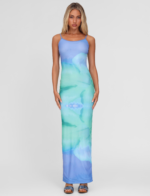 ARDON MAXI DRESS - BLUE : MACRO FLORAL : BLUE HIBISCUS - Image 5