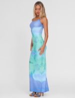 ARDON MAXI DRESS - BLUE : MACRO FLORAL : BLUE HIBISCUS - Image 6