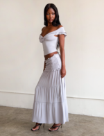 DENALI MAXI SKIRT - DOVE GREY - Image 5