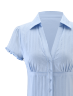 VALERIE SHORT SLEEVE SHIRT - BABY BLUE - Image 9