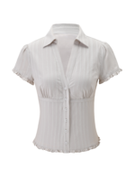 VALERIE SHORT SLEEVE SHIRT - GREY - Image 7