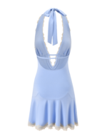 TALIYAH MINI DRESS - CORNFLOWER AND CREAM LACE - Image 9