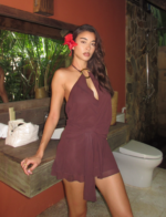INDIGO MINI DRESS 2.0 - CHOCOLATE - Image 2