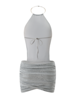 EVANNA MINI DRESS - SILVER - Image 9