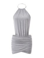 EVANNA MINI DRESS - SILVER - Image 8