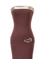 EOS SEQUIN TUBE MAXI DRESS - CINNAMON CHOCOLATE - Image 10