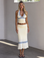 CALINA PLUNGE LACE TOP - CREAM - Image 4