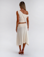 ALYSSA HI LO SKIRT - CREAM - Image 4