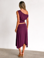 ALYSSA HI LO SKIRT - PLUM - Image 5