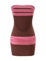 EOS MINI DRESS - ESPRESSO AND ROSE - Image 6