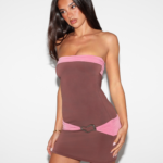 EOS MINI DRESS - ESPRESSO AND ROSE