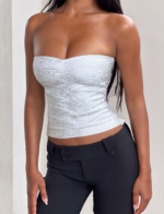 NIYA METALLIC BANDAGE TOP - LIQUID SILVER - Image 3