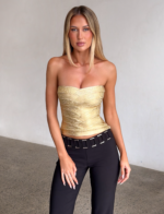 NIYA METALLIC BANDAGE TOP - GOLD - Image 6