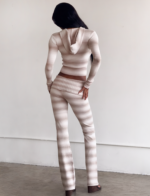MARISSA FOLDOVER KNIT PANT - TAUPE OMBRE STRIPE - Image 5