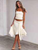 JUNA MIDI SKIRT - CREAM - Image 3