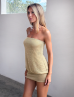 ADELYN MINI DRESS - GOLD - Image 3