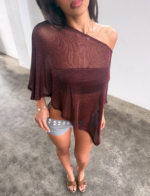 RAFAELA PONCHO TOP - CHOCOLATE - Image 4