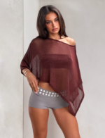 RAFAELA PONCHO TOP - CHOCOLATE - Image 5
