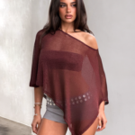 RAFAELA PONCHO TOP - CHOCOLATE