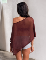 RAFAELA PONCHO TOP - CHOCOLATE - Image 6