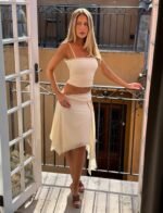 JUNA MIDI SKIRT - CREAM - Image 2