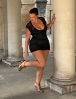 SASHA CROCHET MINI DRESS - BLACK - Image 6